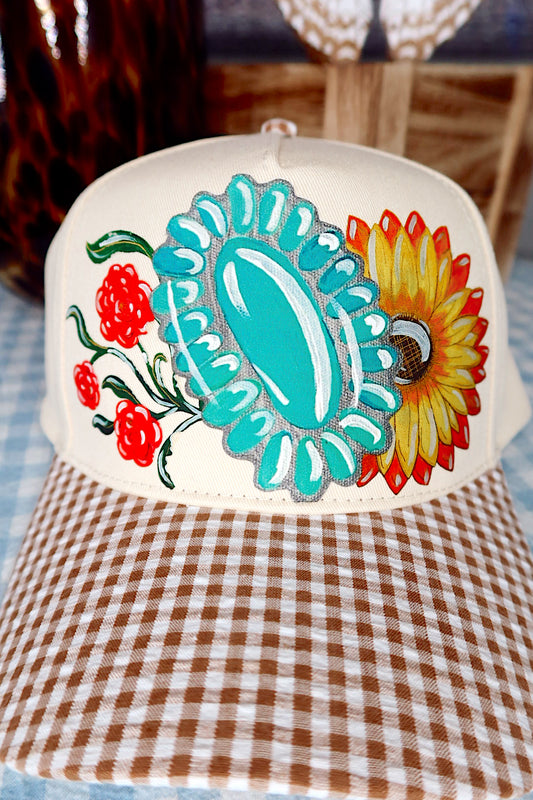 God’s Details Brown Seersucker Trucker Hat