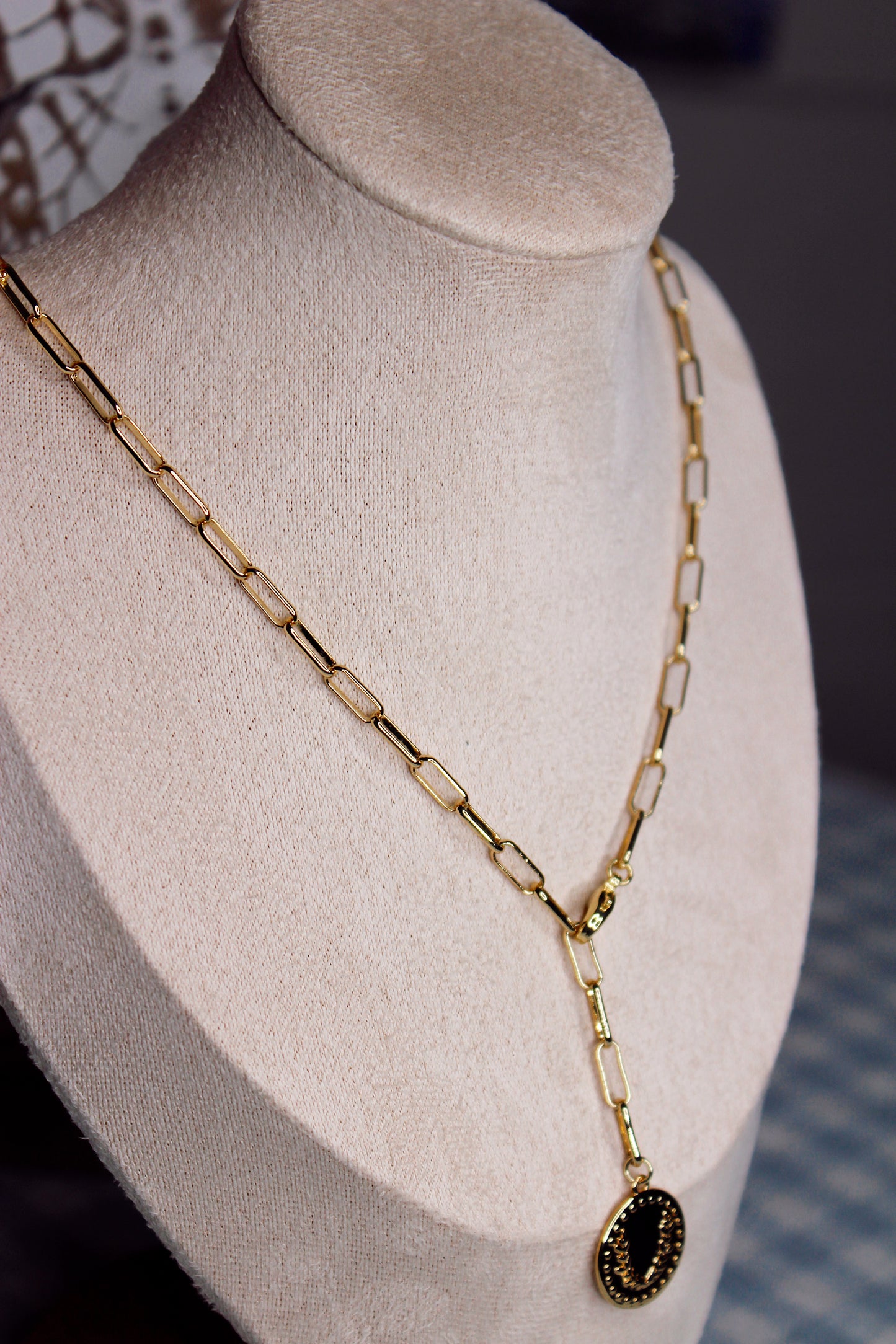 Avery Coin Lariat Necklace