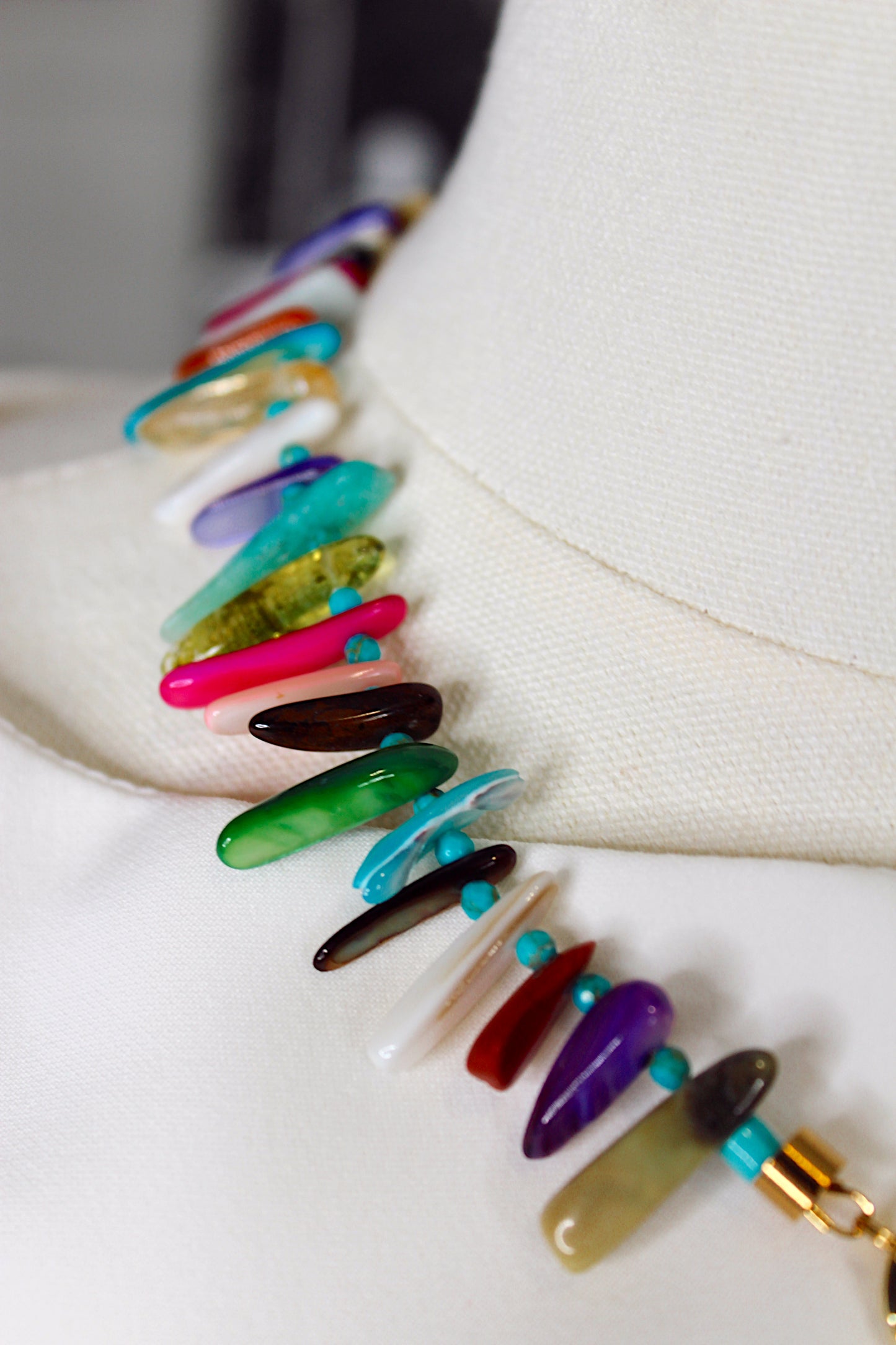 Daylen Multi Stone Charm Necklace