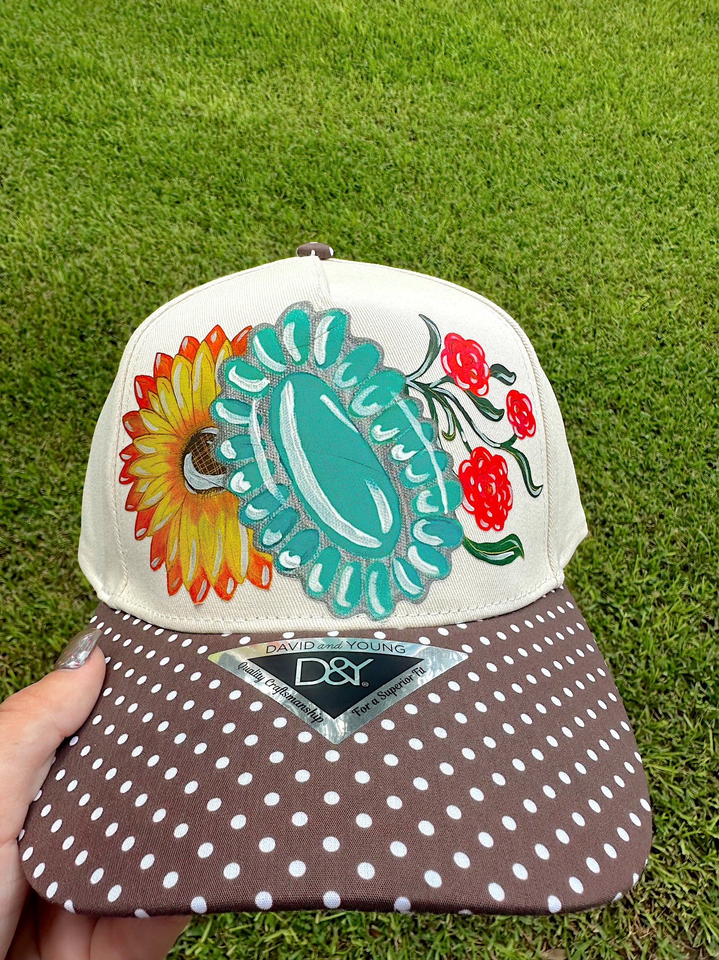 God’s Details Brown Polka Dot Trucker Hat