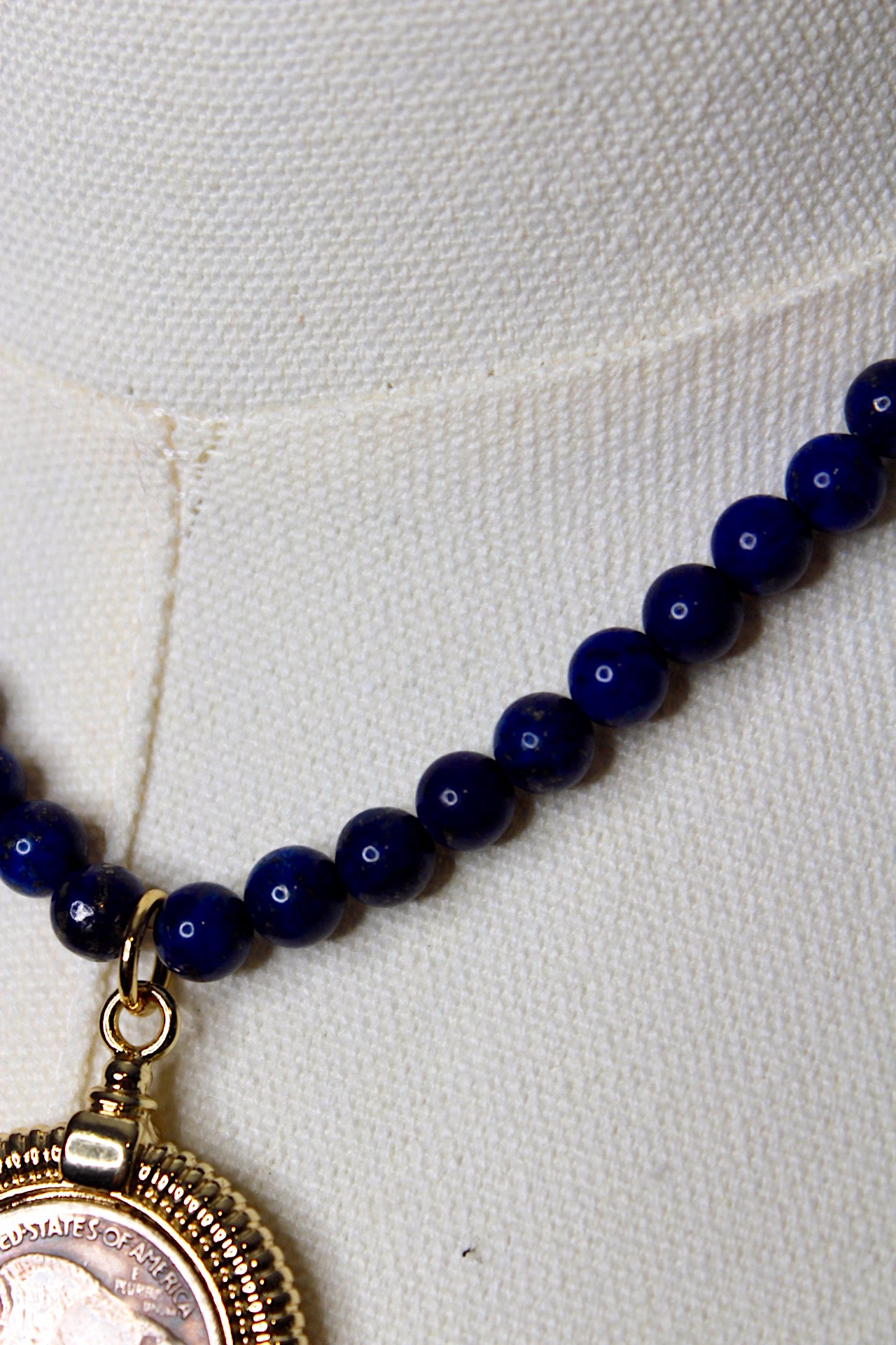 Buffalo Lapis Beaded Necklace