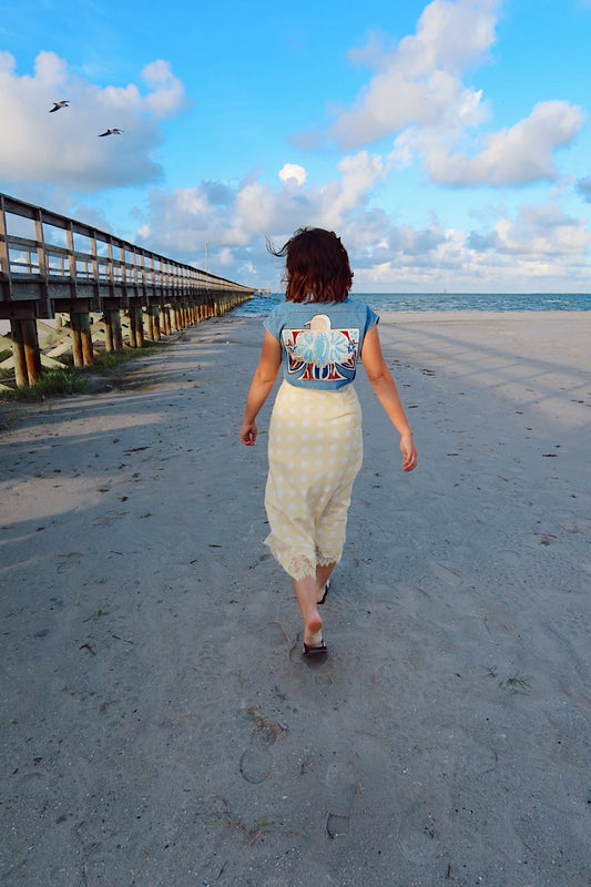 Sunny Dot Lace Trim Skirt