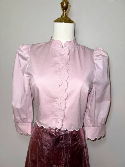Wren Button Blush Top
