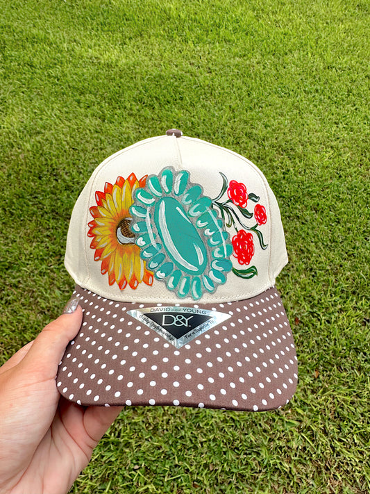 God’s Details Brown Polka Dot Trucker Hat