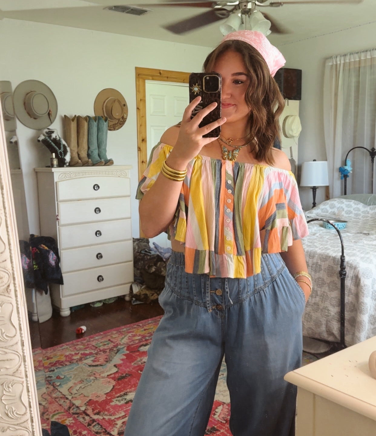 Off the Shoulder Striped Top