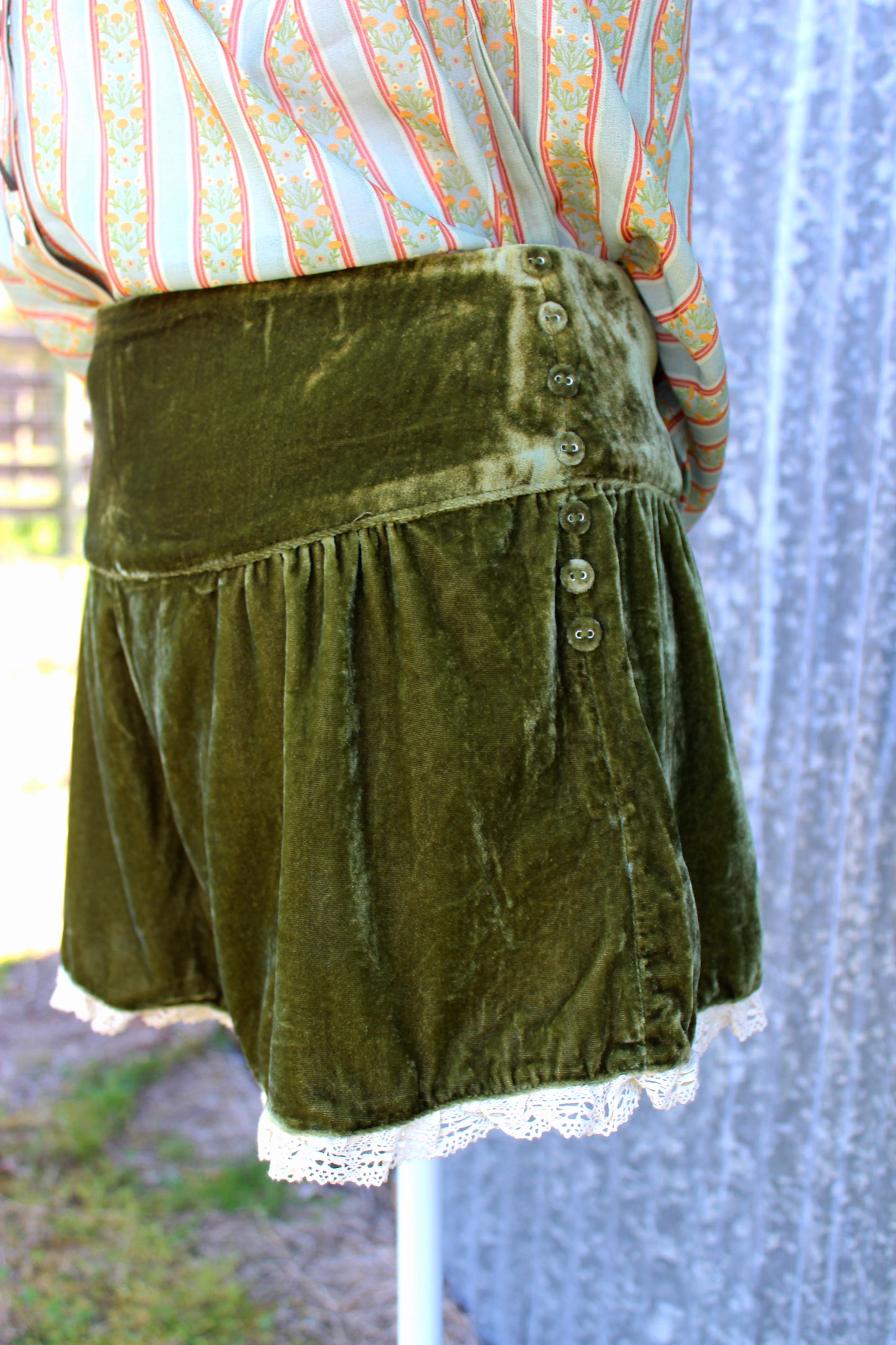 Cami Velvet Lace Trim Shorts