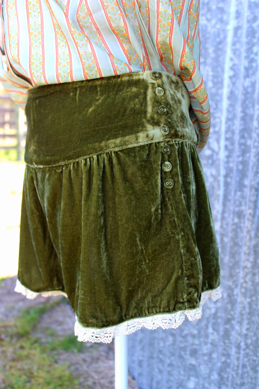 Cami Velvet Lace Trim Shorts