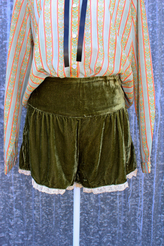 Cami Velvet Lace Trim Shorts