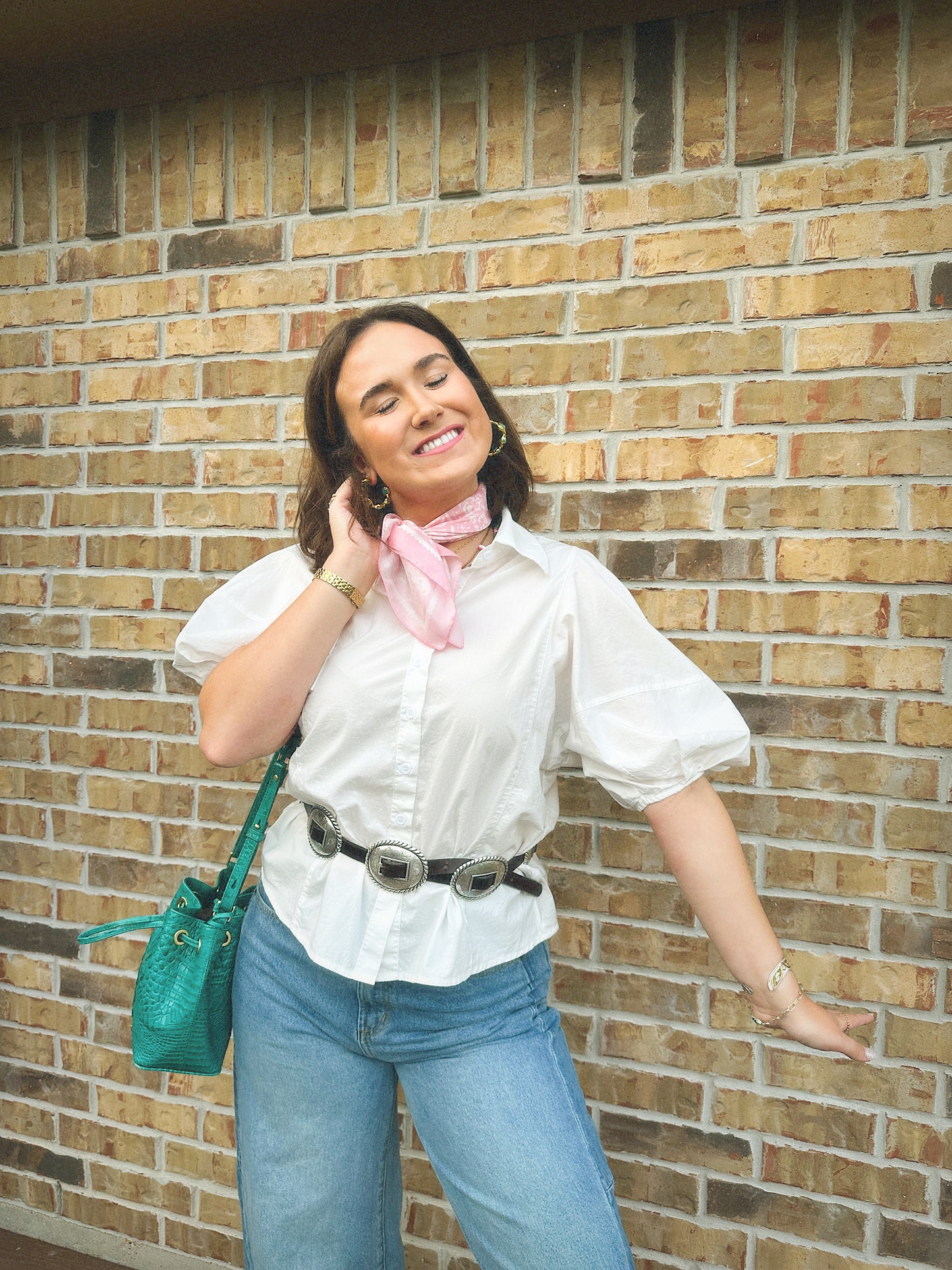 Whitney White Button Up Blouse