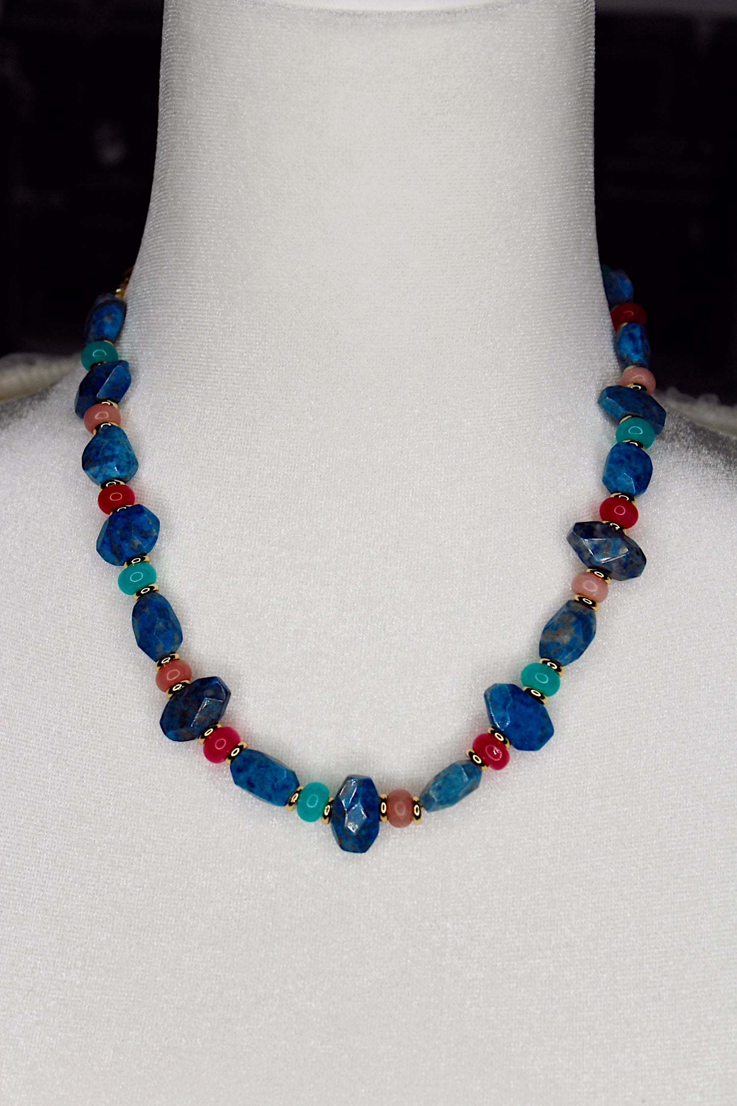 Colorful Lapis Statement Necklace