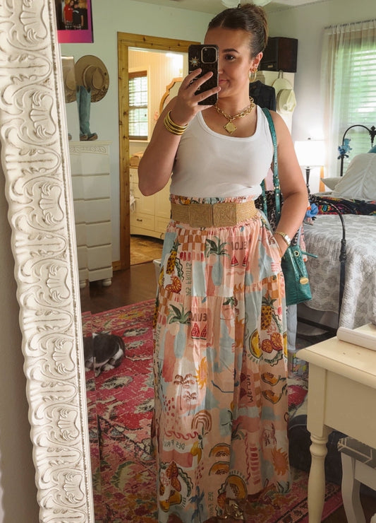 Beach Print Skirt
