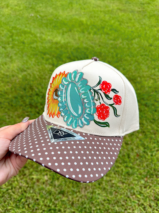 God’s Details Brown Polka Dot Trucker Hat