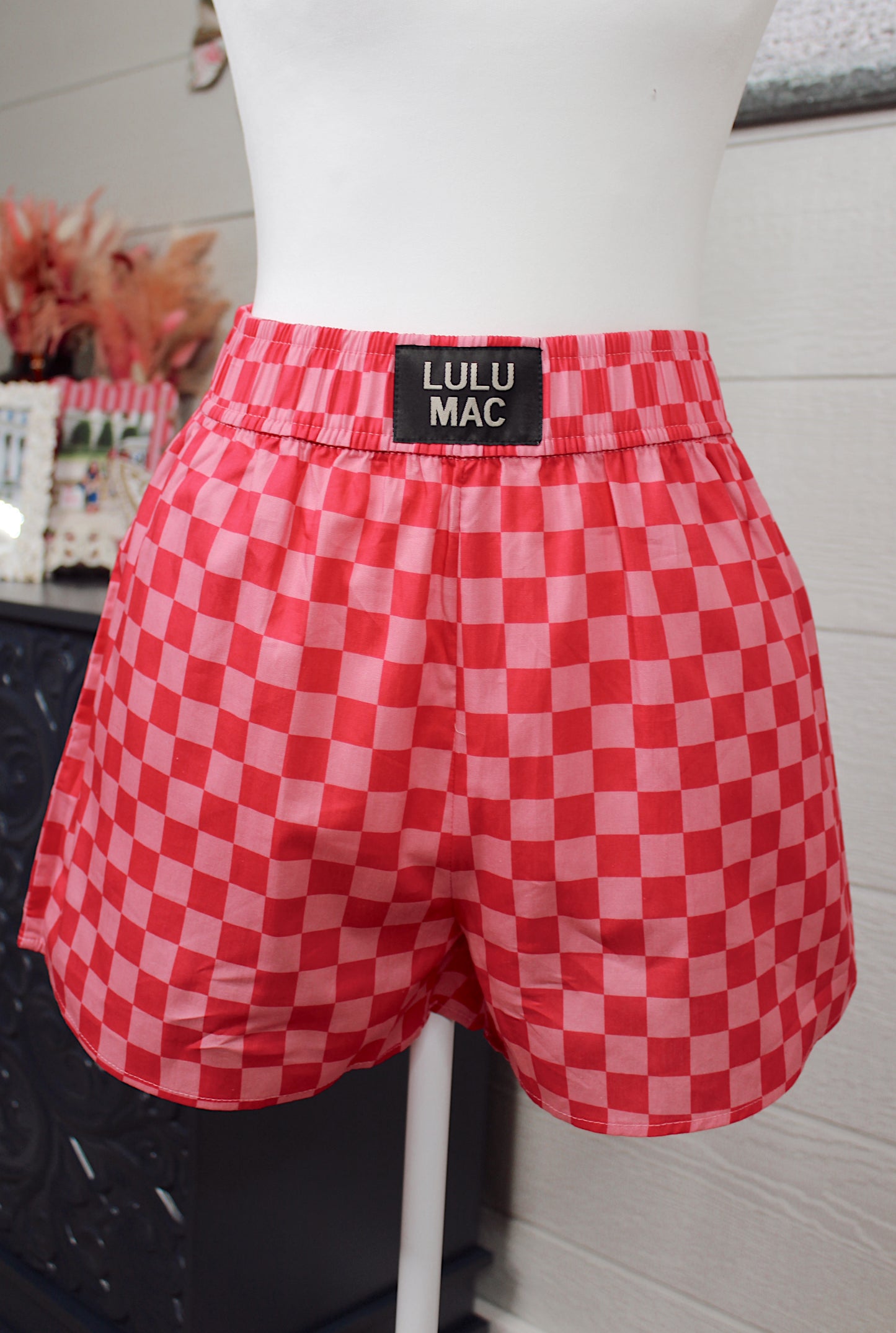 Pink/Pink Checkered Boxer Short