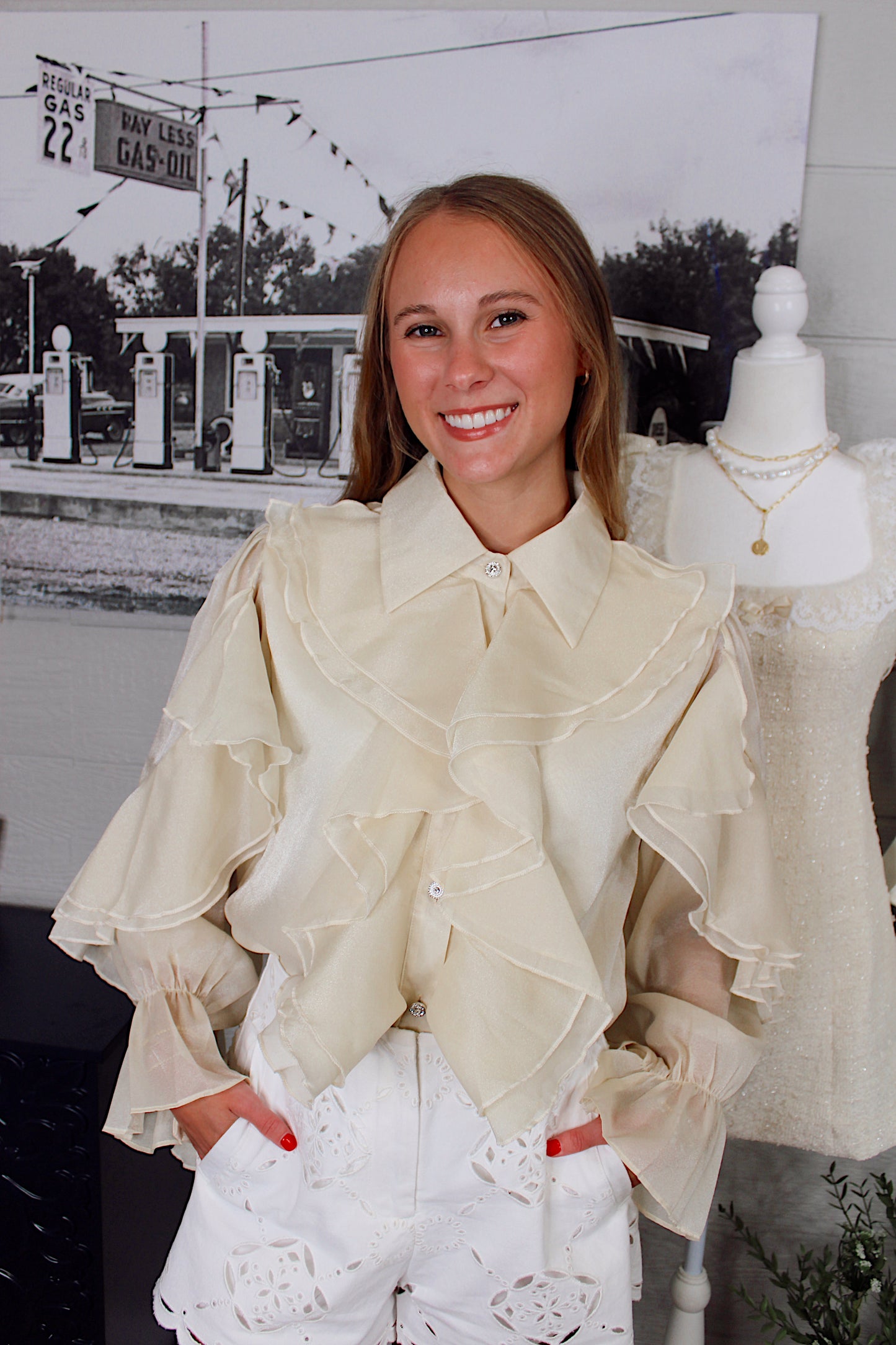 Amber Ruffled Chiffon Blouse