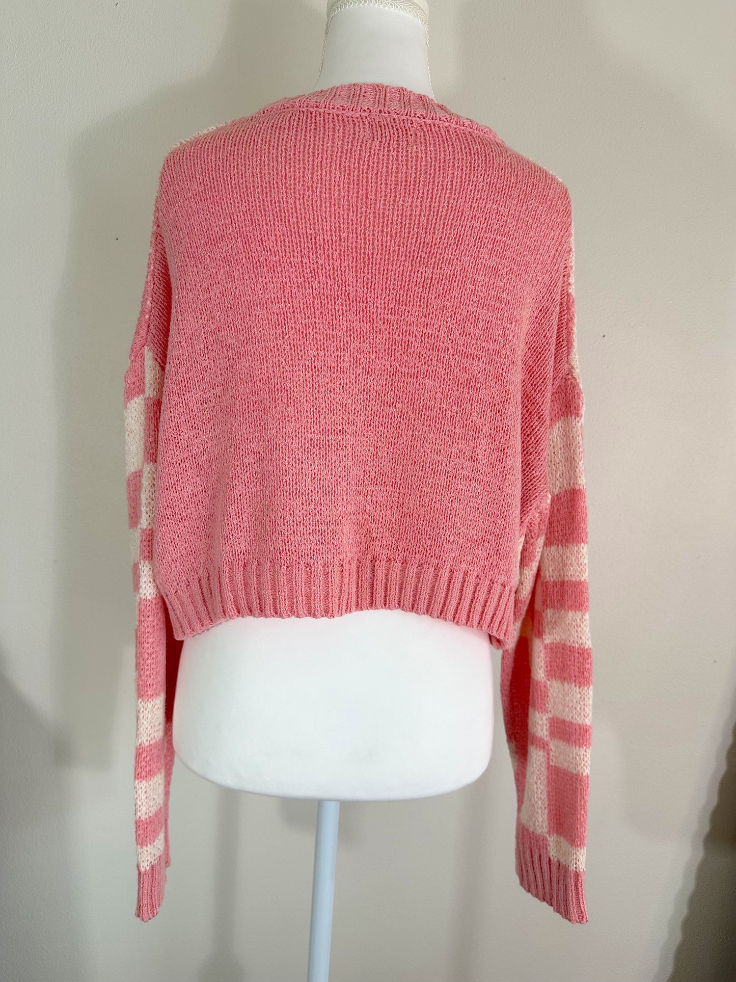Pink Geometric Sweater