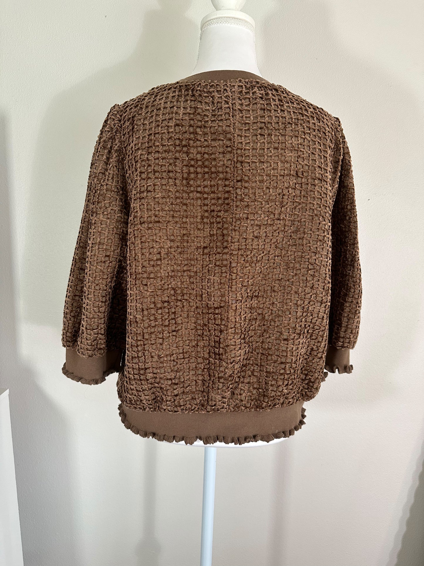 Brown Velvet Print Top