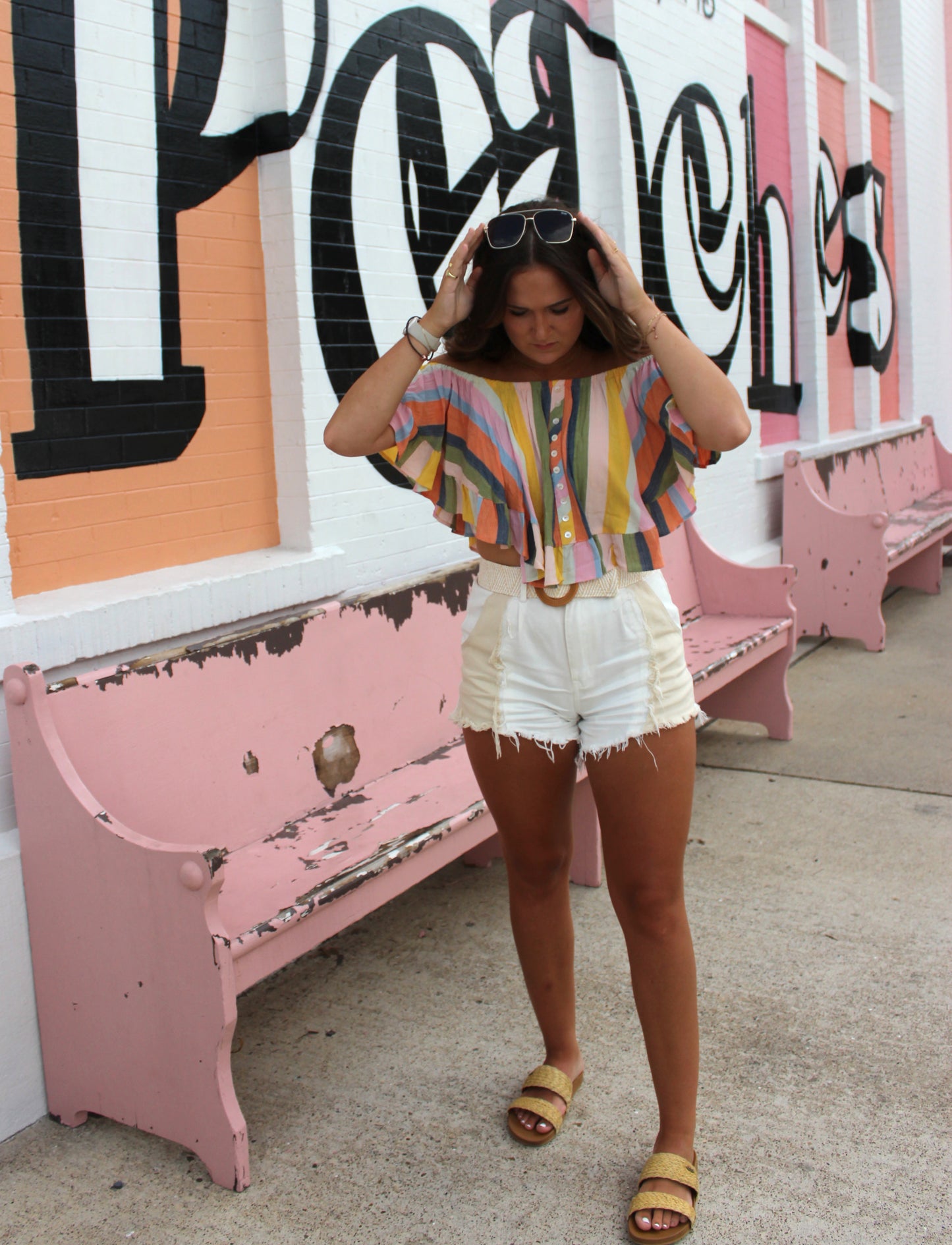 Off the Shoulder Striped Top